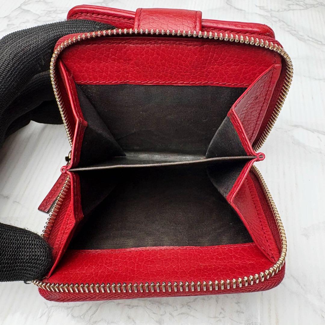 09 美品 GUCCI 二つ折り財布 コンパクトウォレット GG柄 ik6