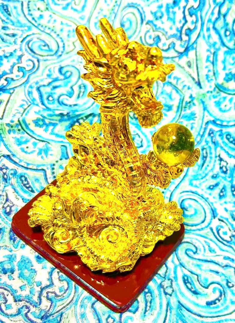 金運爆上げ！運気上昇！昇龍！鍍金製　魂入り　水晶　昇り龍！祈祷済み