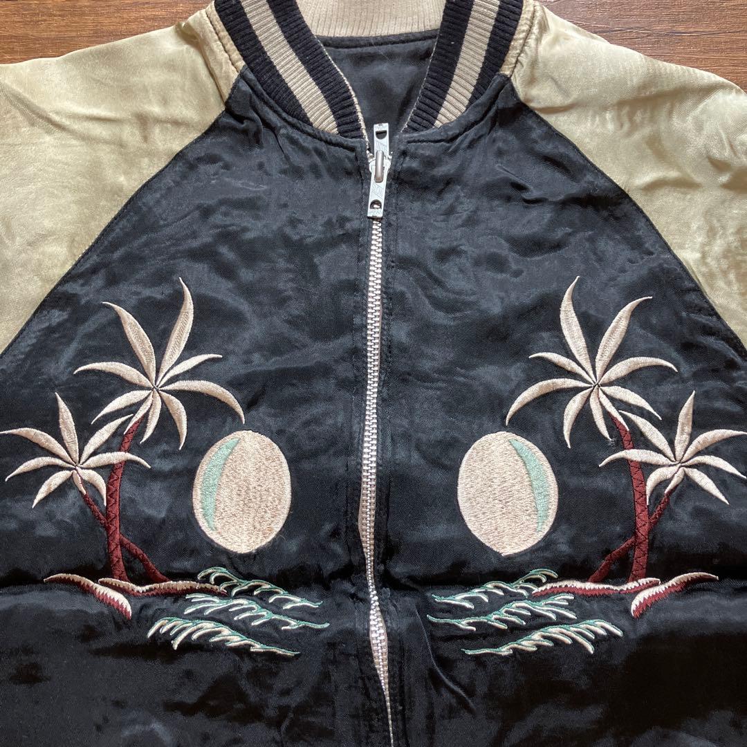 スカジャン　リバーシブル　レーヨン　ハワイ　髑髏　スカル　和柄　龍　竜