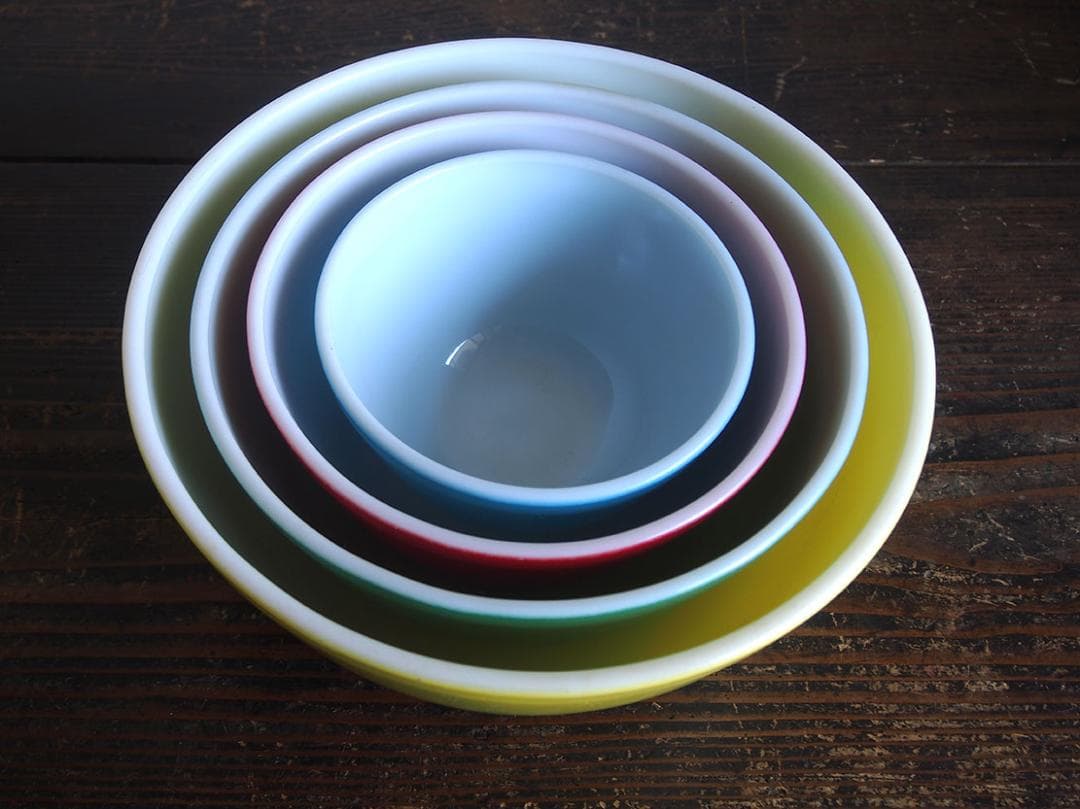 オールド パイレックス ミキシングボウル 4点 PYREX /K168