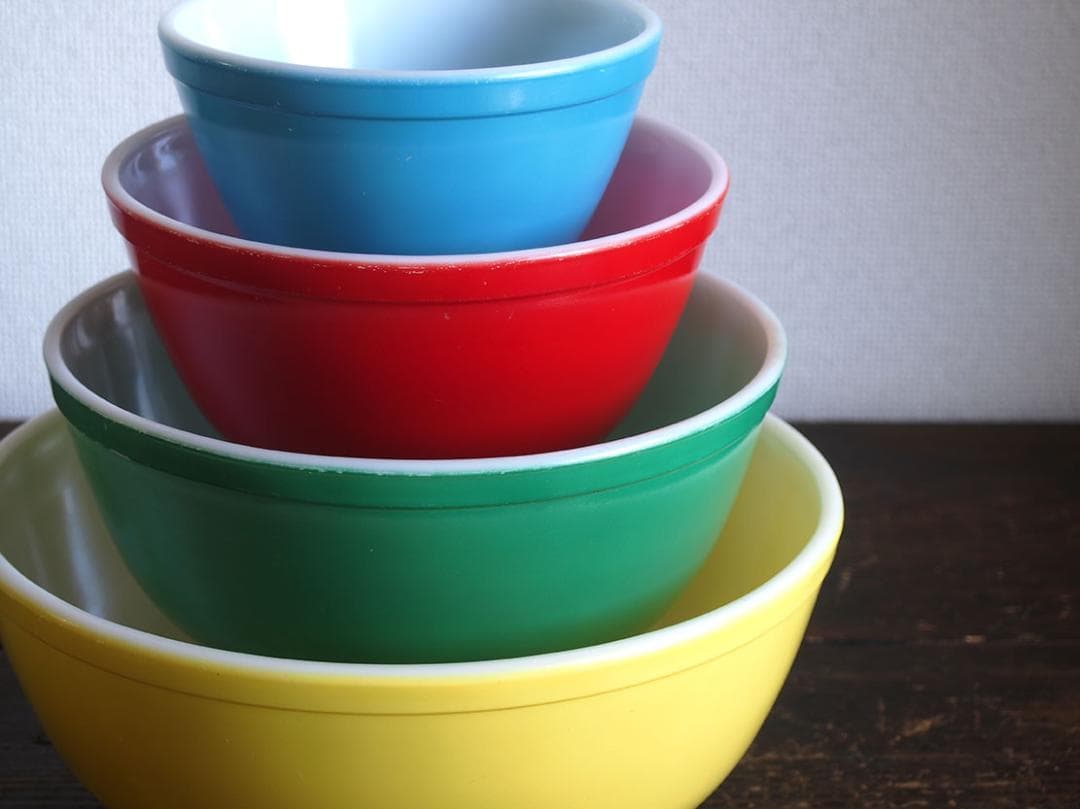 オールド パイレックス ミキシングボウル 4点 PYREX /K168