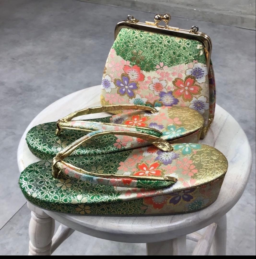 七五三 ７歳　水色花柄着物　髪飾り〜草履セットほぼフルセット