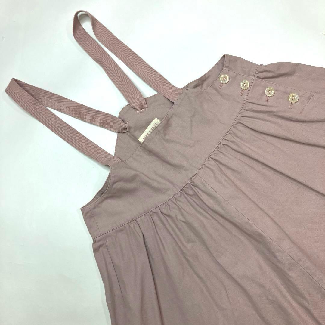 【試着のみ】ピンクハウス ピンク ロゴ刺繍 サロペットスカート/2025年 春