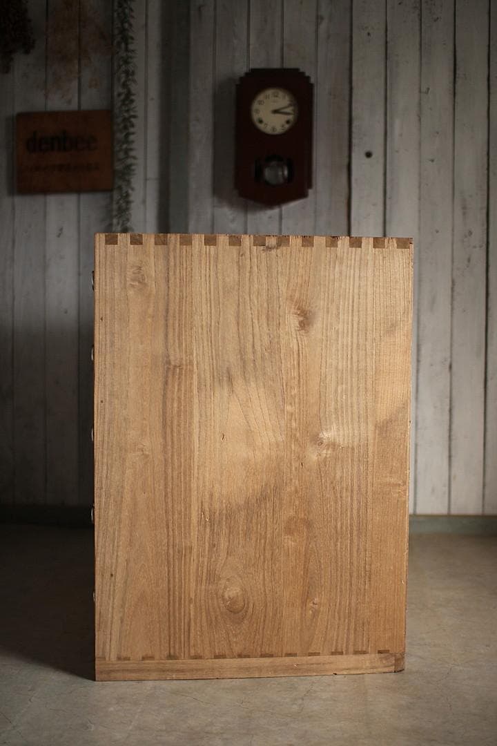 古い木製の引き出し5段　食器棚　キャビネット　古家具　古民家