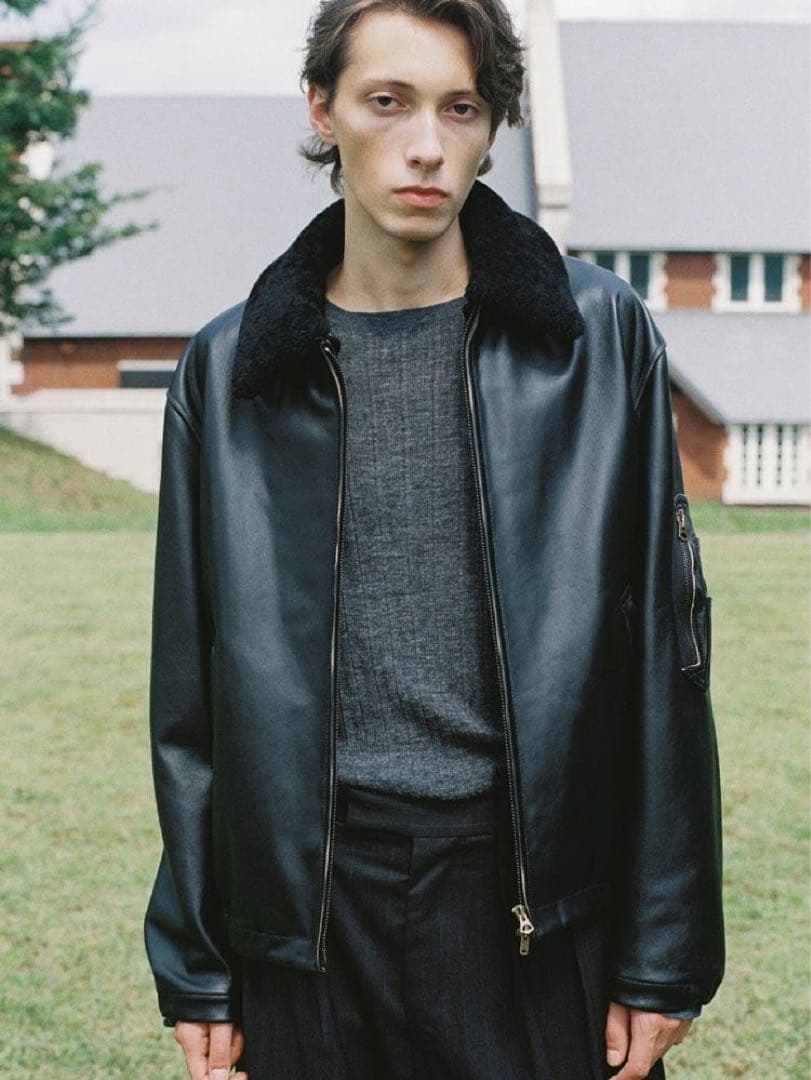 【LIDNM】French Pilot Leather Jacket Sサイズ