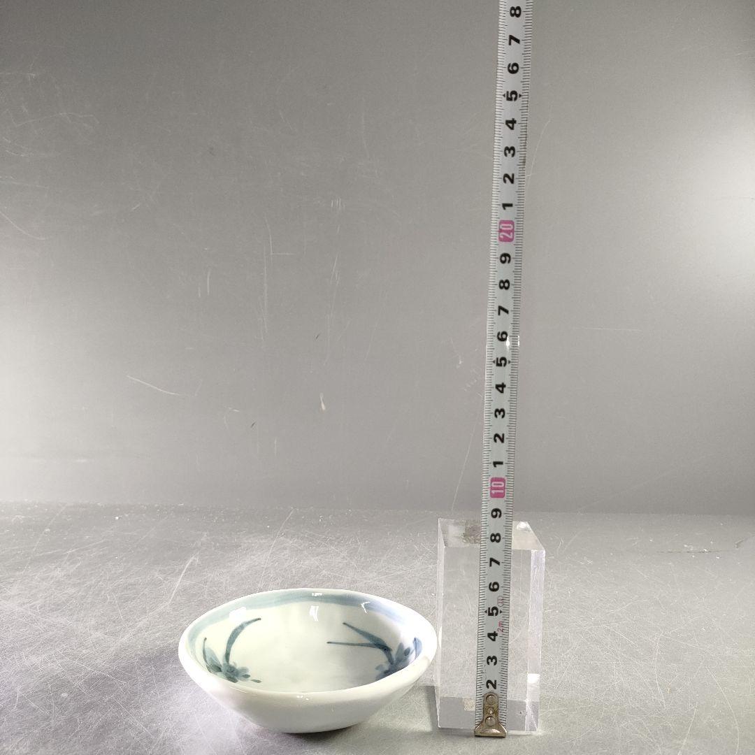 A1238-5/有田焼/青木龍山 作/染付花草文小鉢5客/共箱/向付/懐石道具/