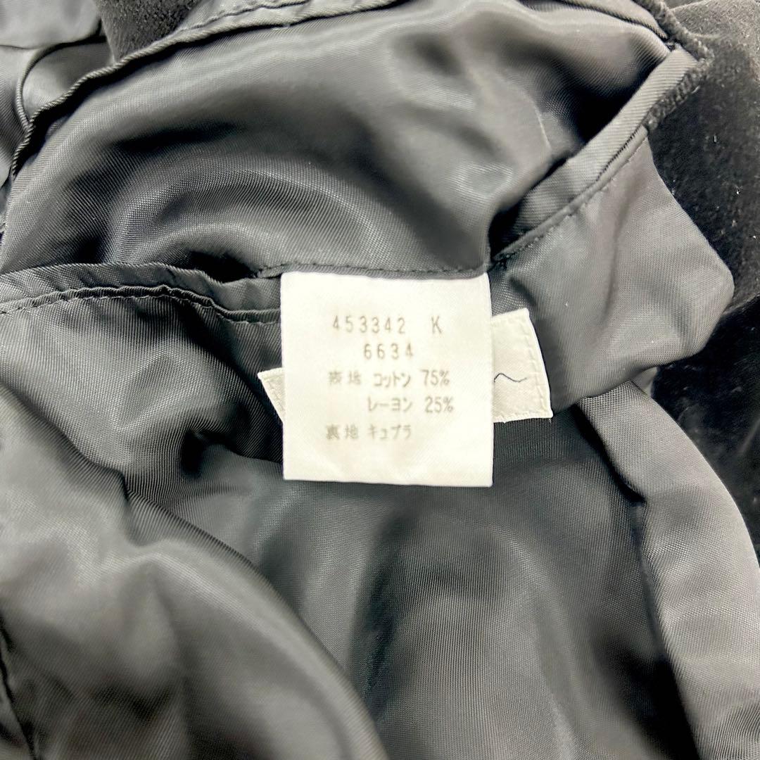 ポールスミス　ステンカラーコート　ベルト付き　ベルベット ベロア　黒　希少XL