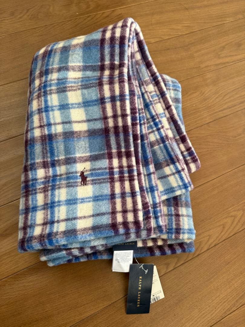 ラルフローレン　 膝掛け毛布 天然素材