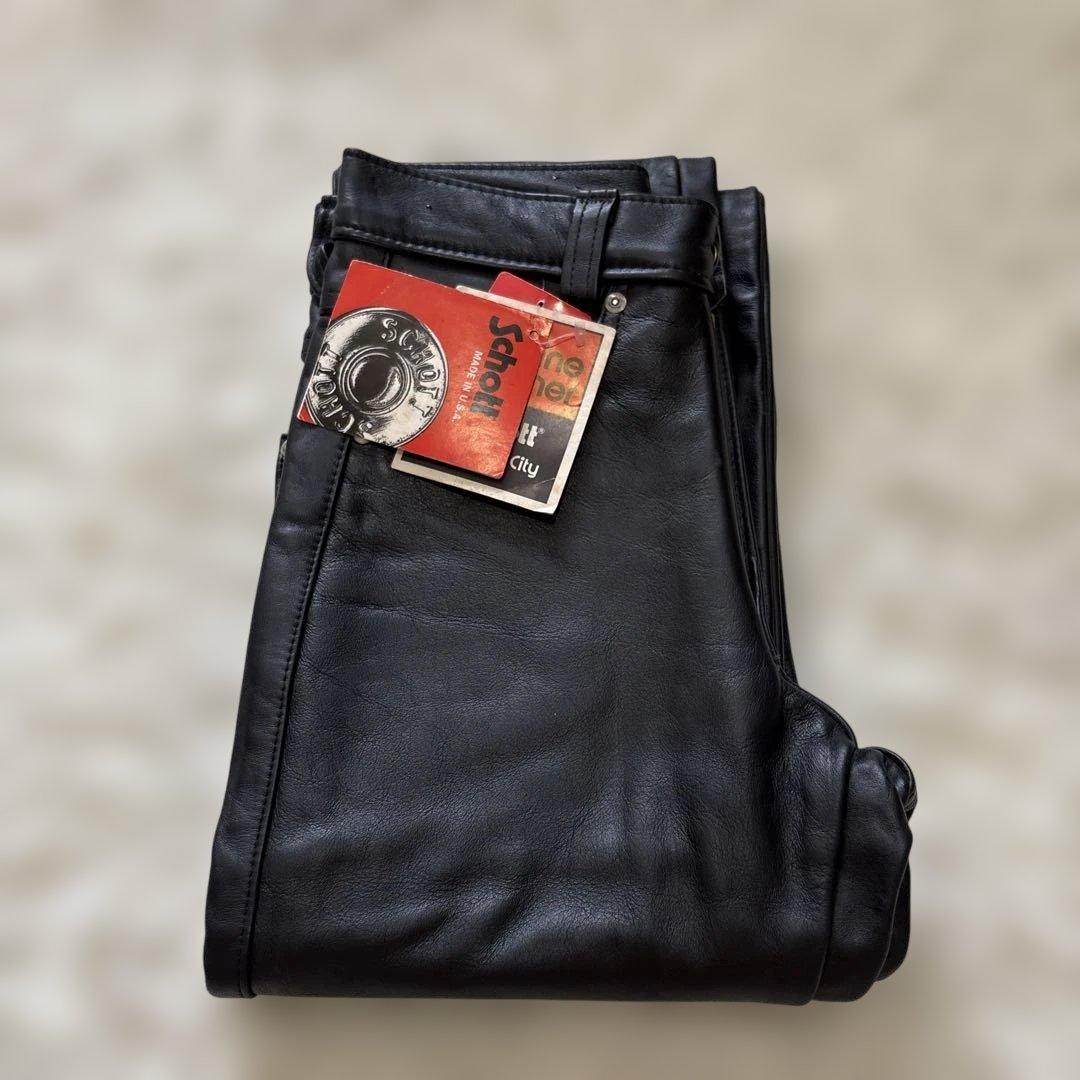 新品未使用！schott レザーパンツ W26 新品　ショット