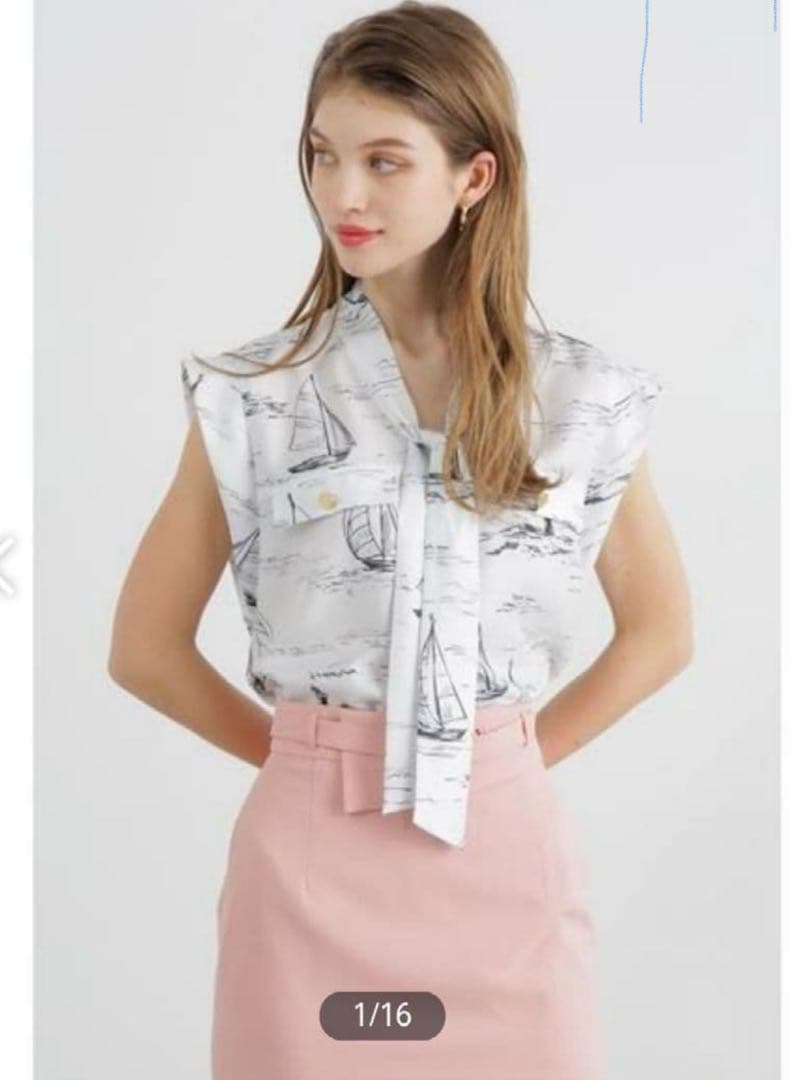 アポロ様　ピンキーアンドダイアン◆メタルバータックブラウス ネイビー 38の2点