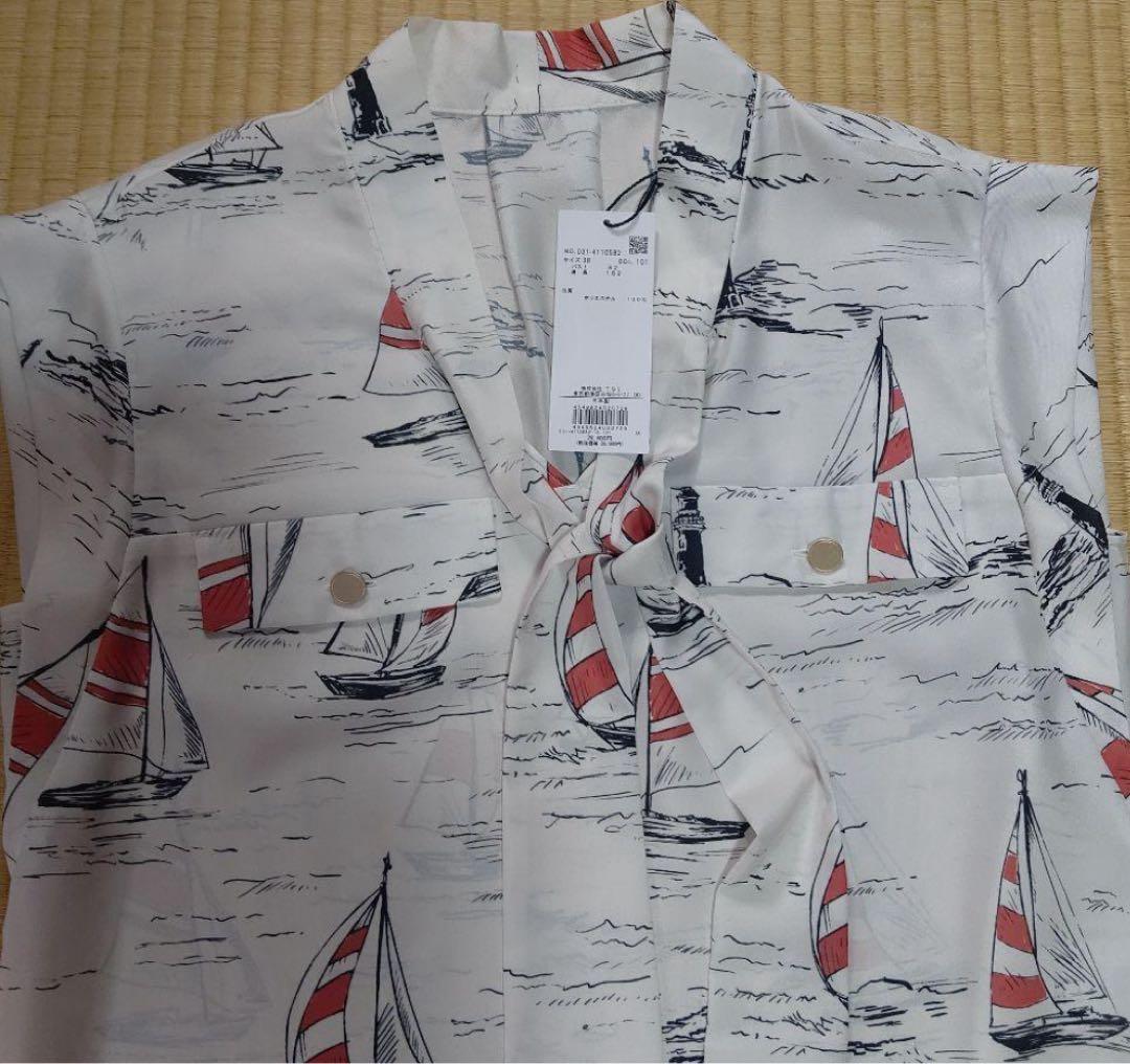 アポロ様　ピンキーアンドダイアン◆メタルバータックブラウス ネイビー 38の2点