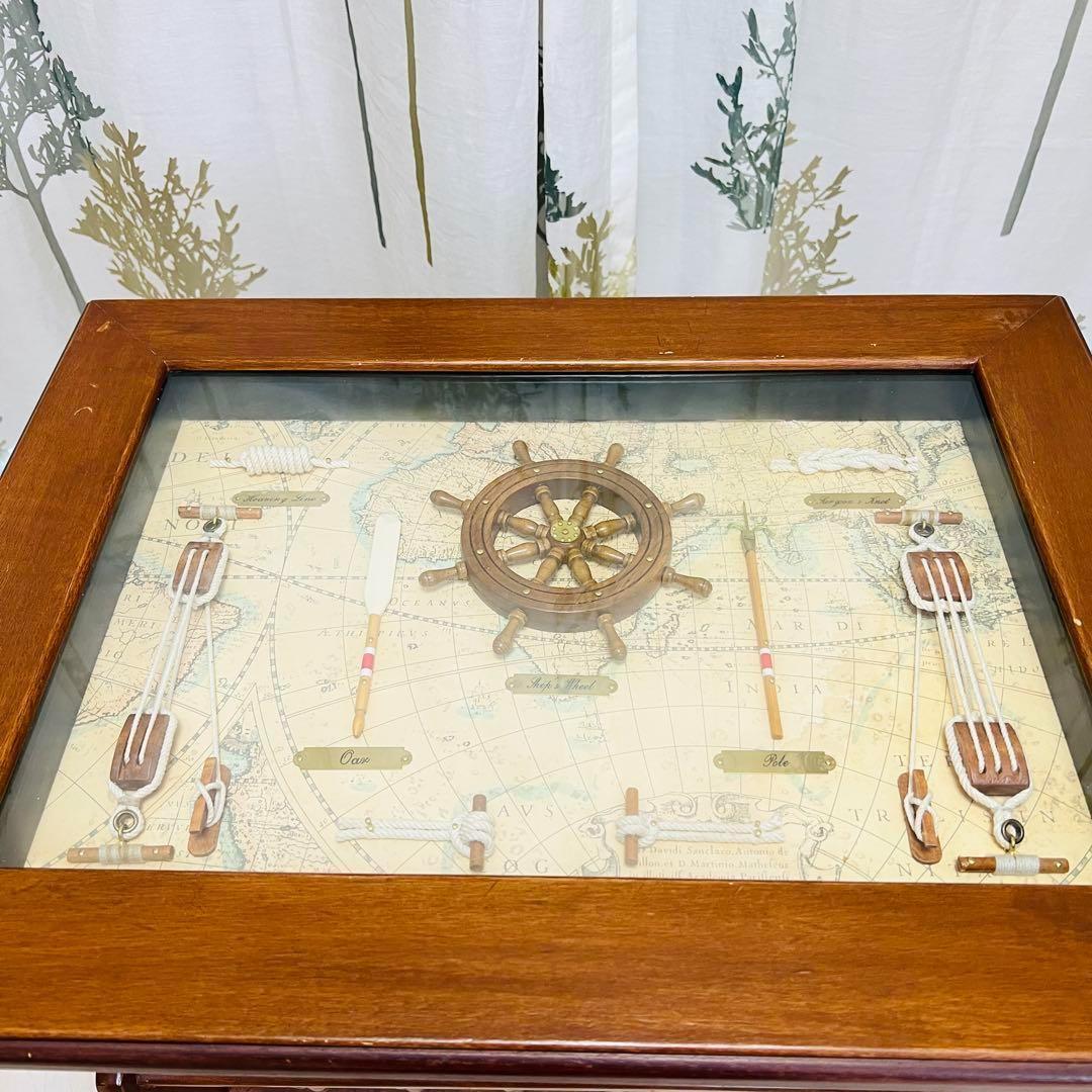 木製　マガジンラック　サイドテーブル　ロープノット　結び　レトロ