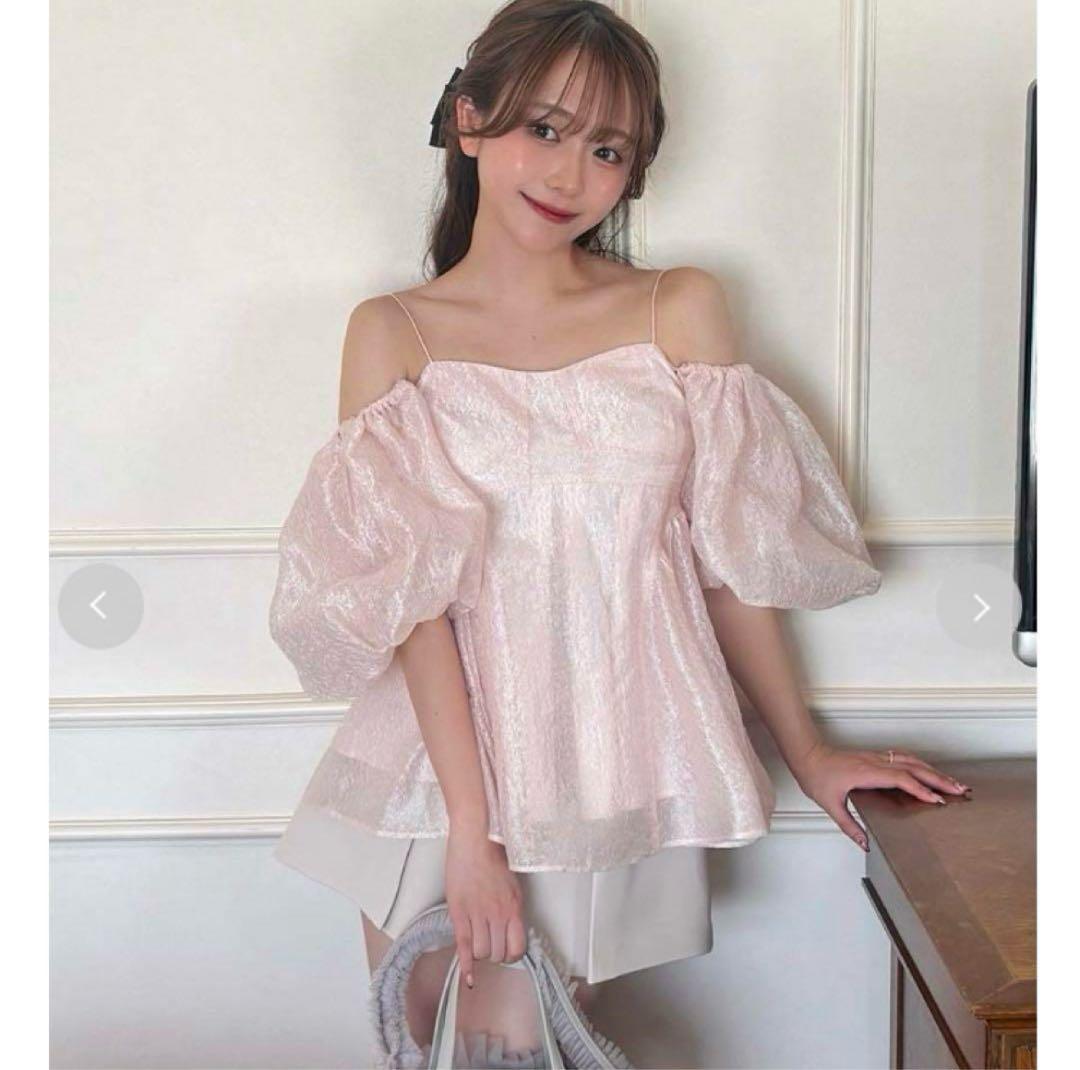 3wayシアージャガードペプラムブラウス