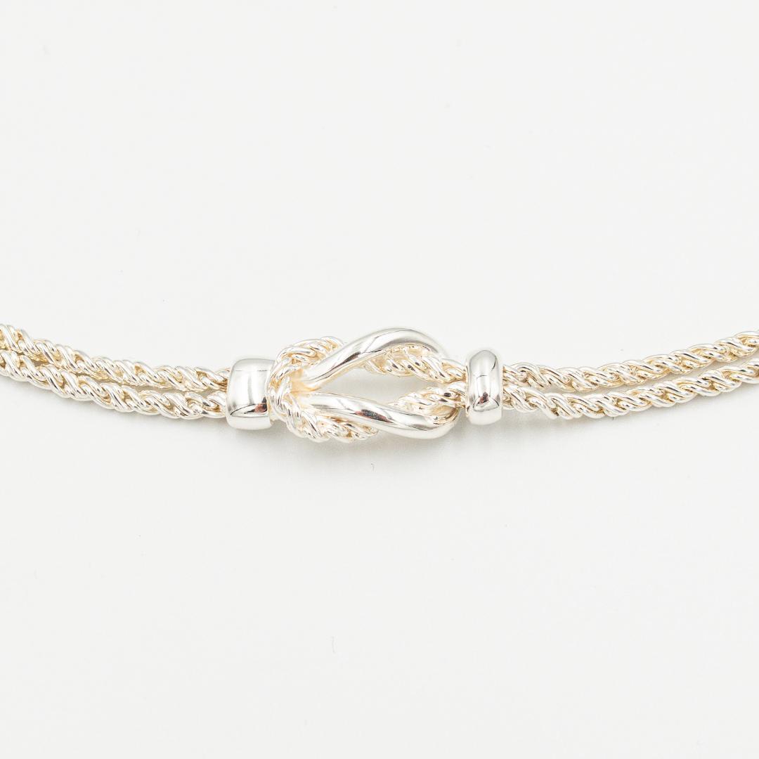 ヴィンテージ ティファニー センターノット ダブルロープ ネックレス シルバー