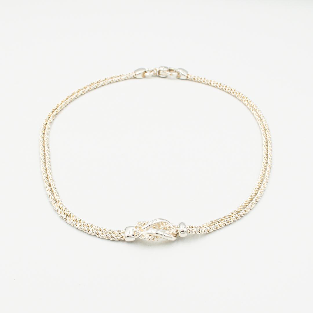 ヴィンテージ ティファニー センターノット ダブルロープ ネックレス シルバー