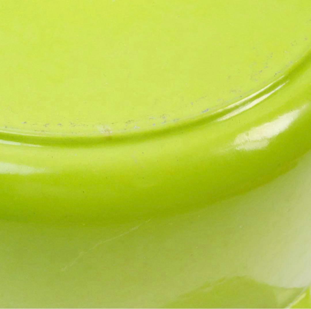 【美品】LE CREUSET　ココット ロンド フルーツグリーン　22cm