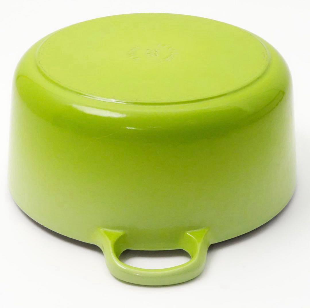 【美品】LE CREUSET　ココット ロンド フルーツグリーン　22cm