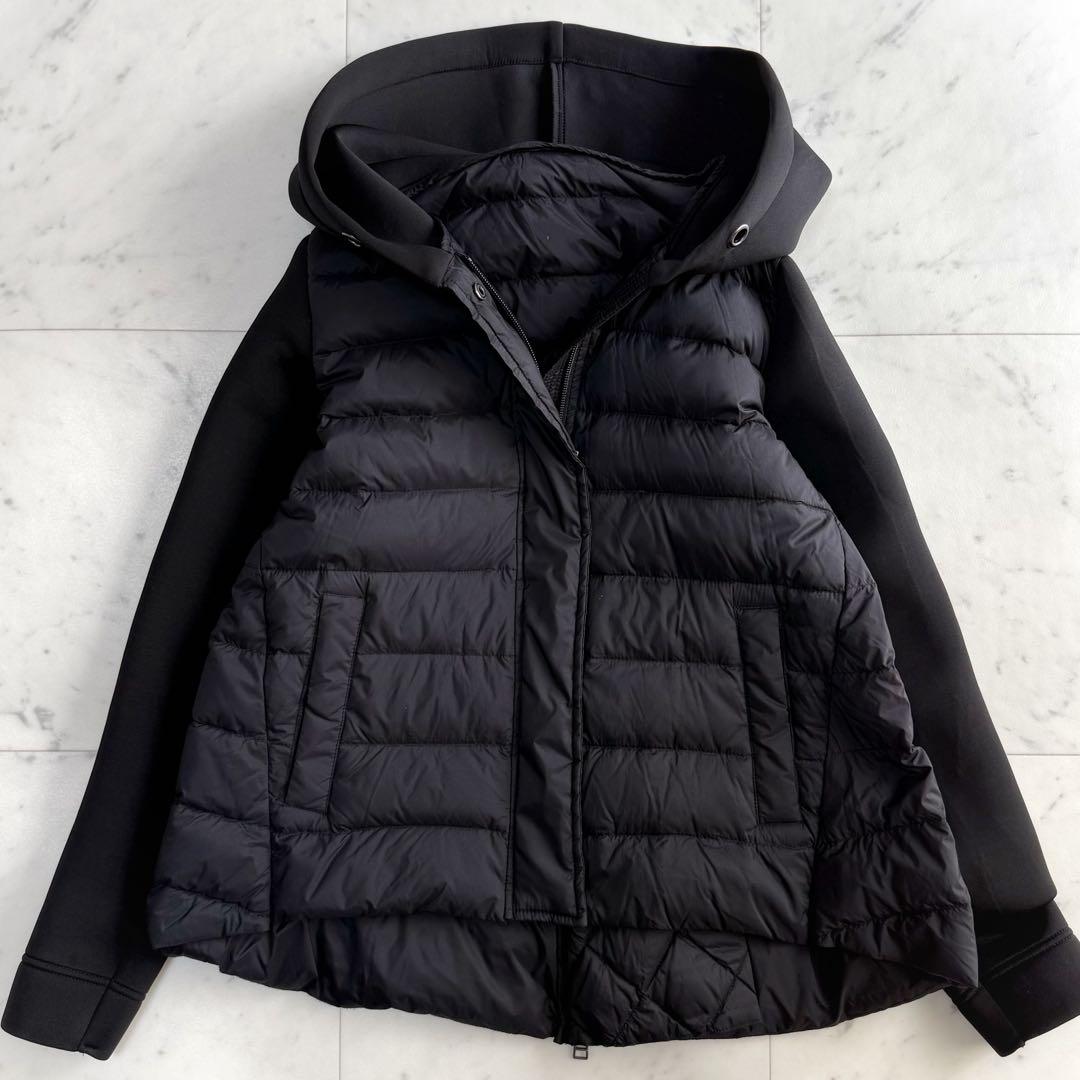 美品 ルイルエブティック ダンボールニット ライトダウンジャケット◆ブラック