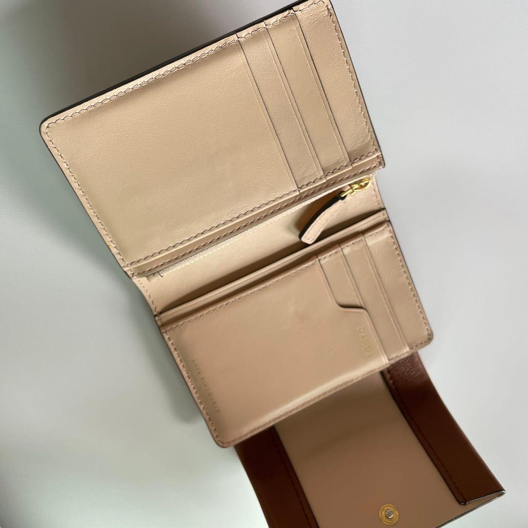 【専用】ANYA HINDMARCH ブラウン 三つ折り財布　ロープリボン