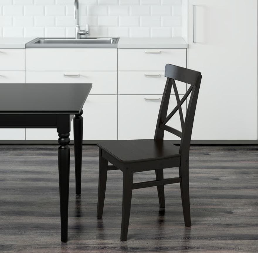 【美品】IKEA インゴルフ INGOLF チェア ブラウンブラック 北欧風