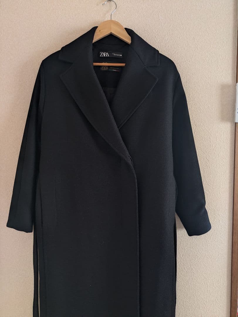 ZARA ブラック ロングコート Mantecoウール