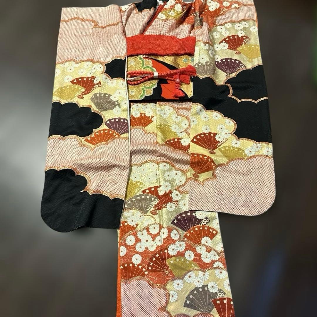 成人式　正絹　振袖・化繊襦袢・帯・3点セット