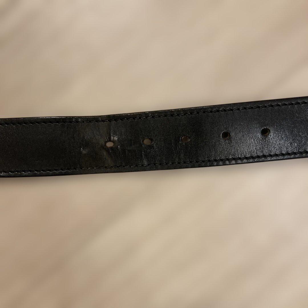 Dior Homme Dバックルブラックレザーベルト