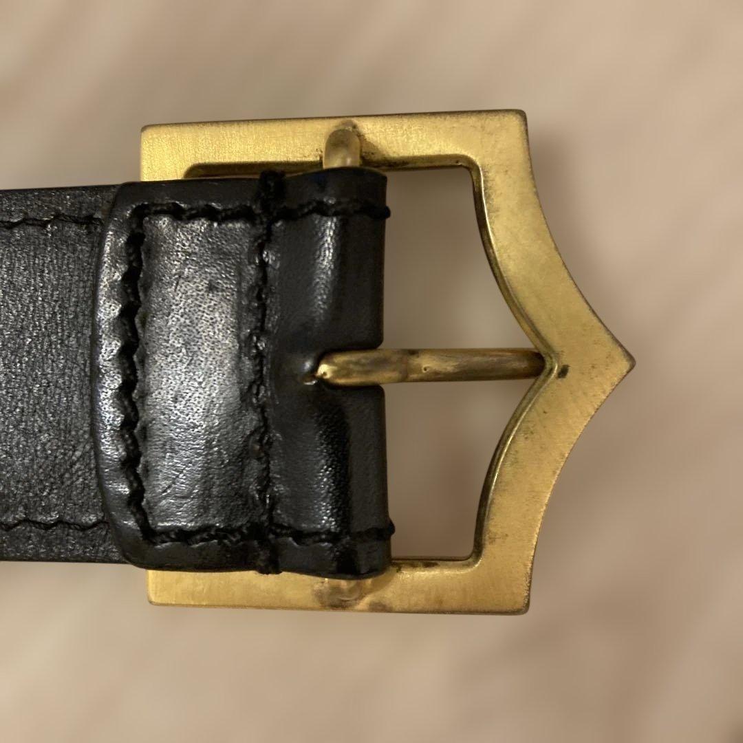 Dior Homme Dバックルブラックレザーベルト