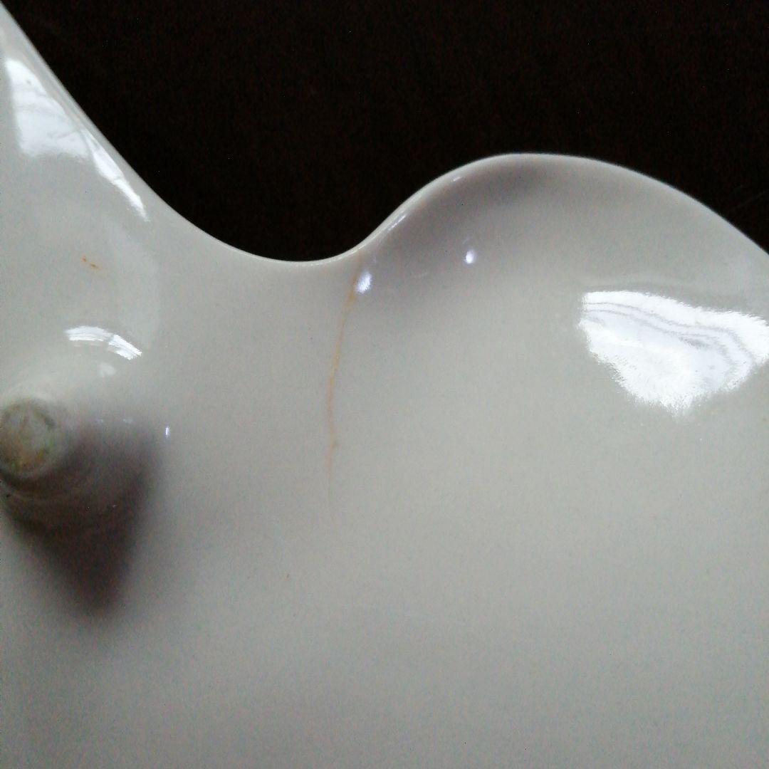 京焼　鶴形扇皿　10枚　20cm　大正～昭和初期