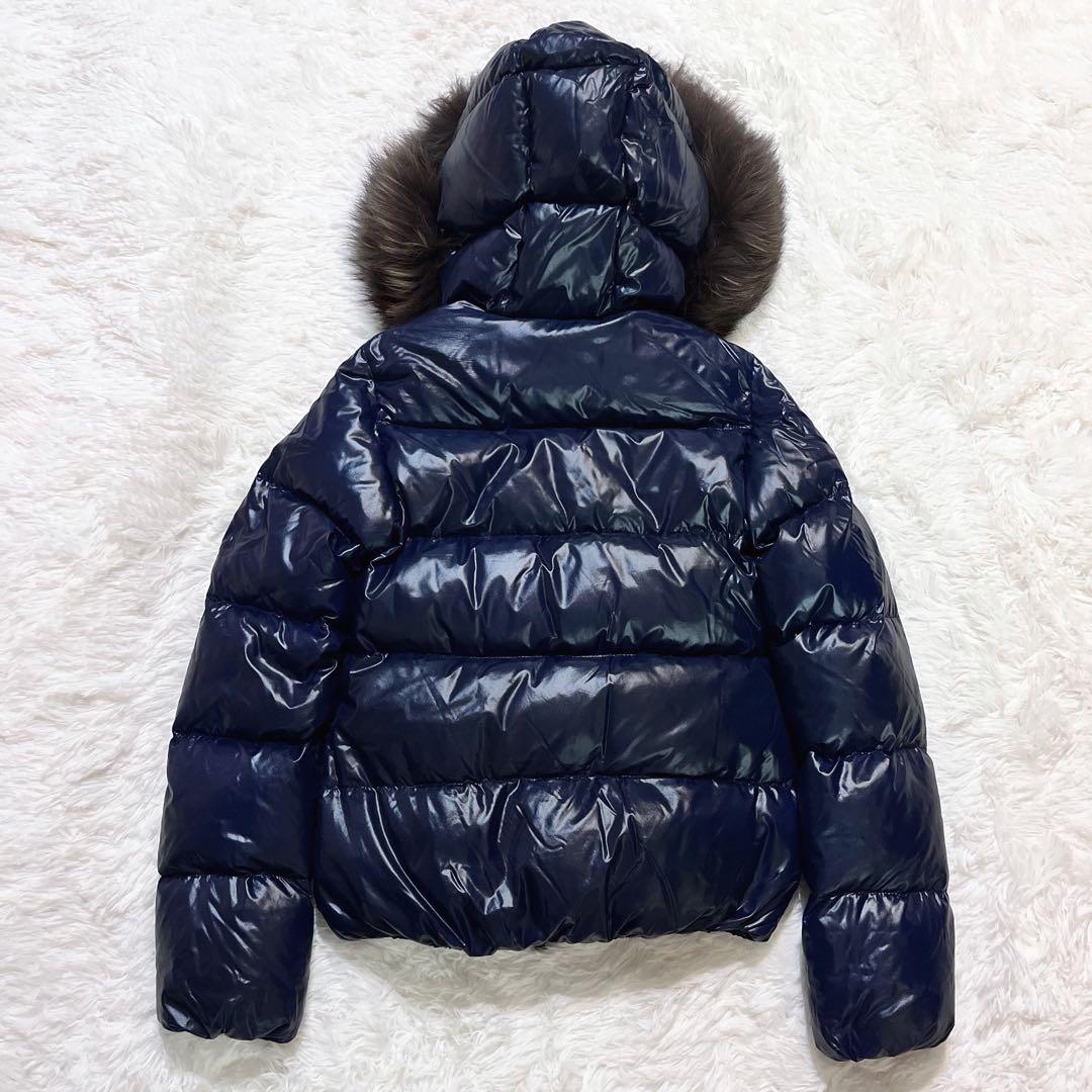 【美品】DUVETICA アダラ ラクーンファー ダウンジャケット 36 紺