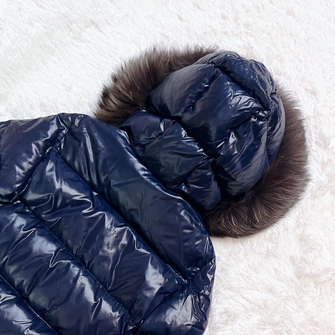 【美品】DUVETICA アダラ ラクーンファー ダウンジャケット 36 紺