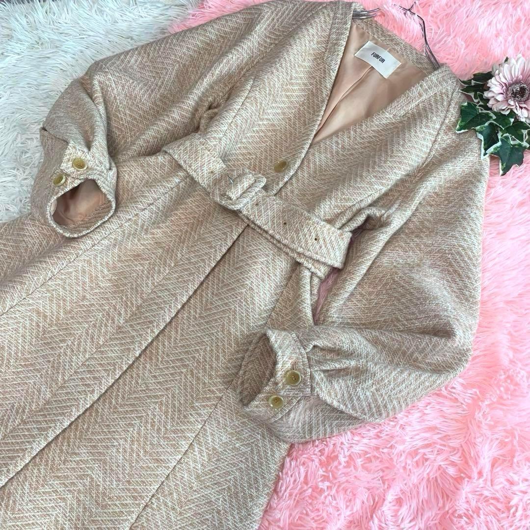 ゆ*え様 定額4.2万 美品✨ファーファー 23AW ヘリンボーンツイードコート