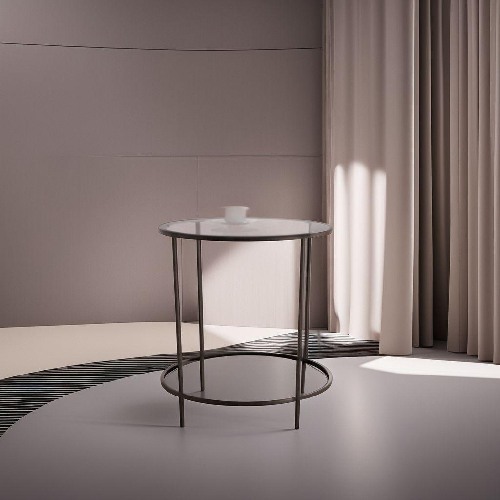 ☆おしゃれ　サイドテーブル　多目的 強化ガラス 耐久性