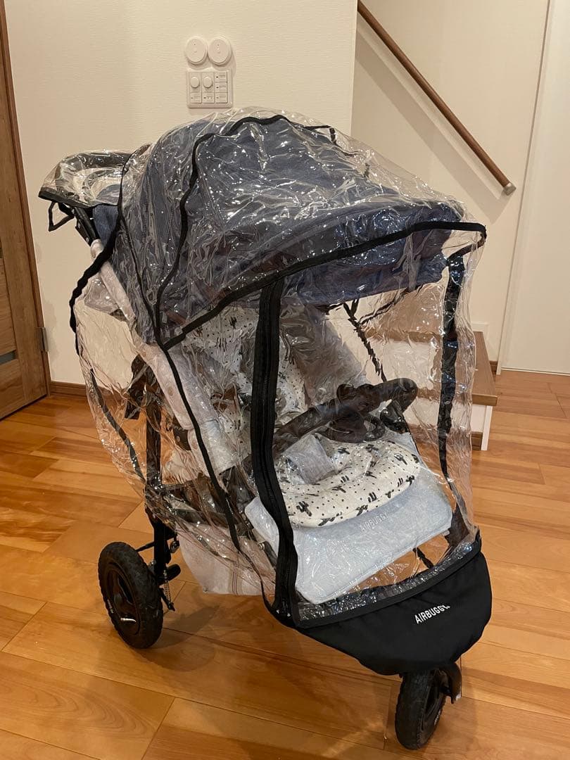 エアバギー ココプレミア　デニム生地　折りたたみベビーカー