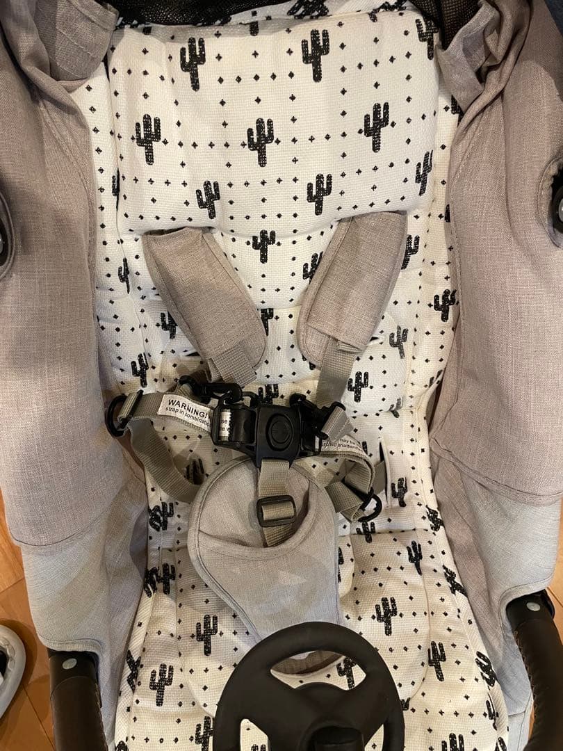 エアバギー ココプレミア　デニム生地　折りたたみベビーカー