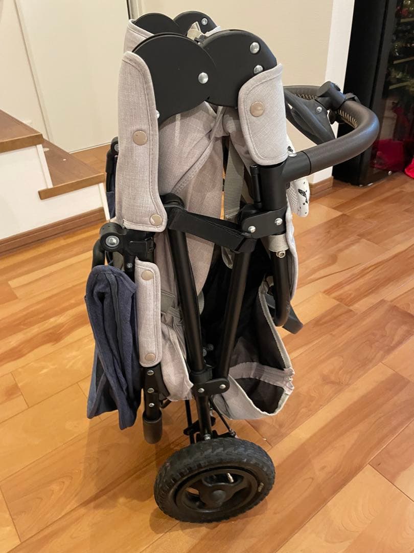 エアバギー ココプレミア　デニム生地　折りたたみベビーカー