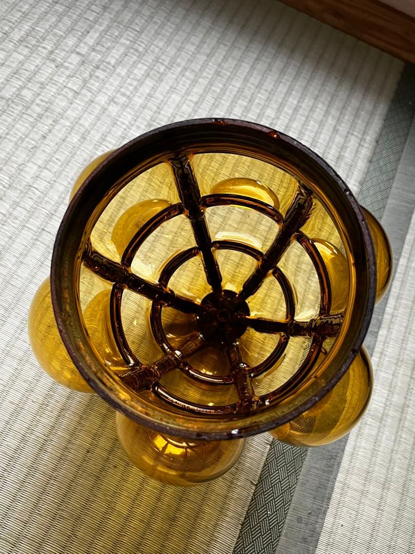 超希少　アンティーク　琥珀色　照明　壁付　ガラス＆鉄製 E26 LED対応
