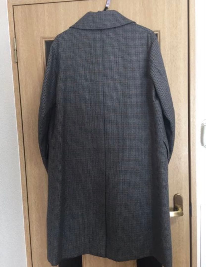 AURALEE 18AW ダブルフェイスチェックステンカラーコート