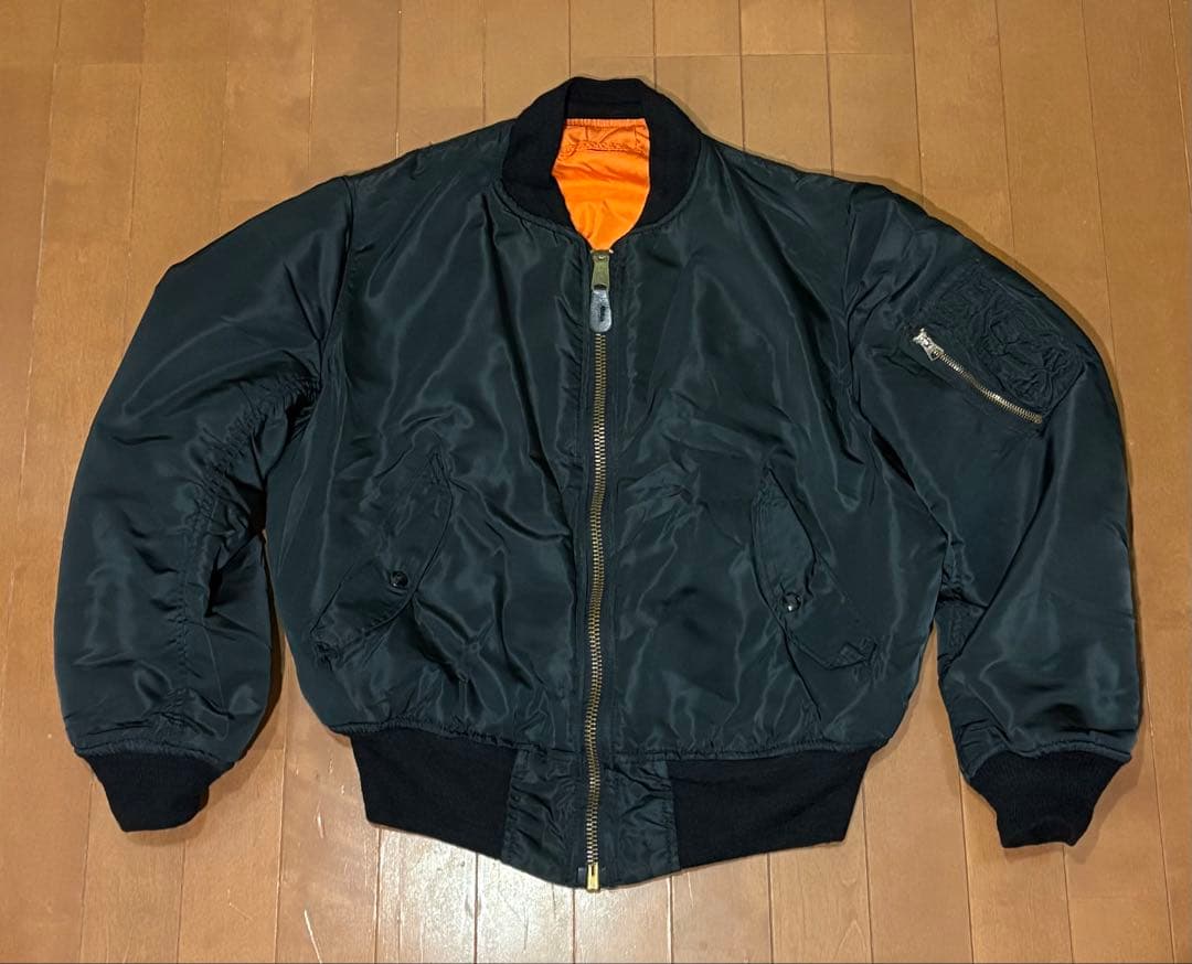 美品✨ 80s USA製 Alpha MA-1 黒 短丈