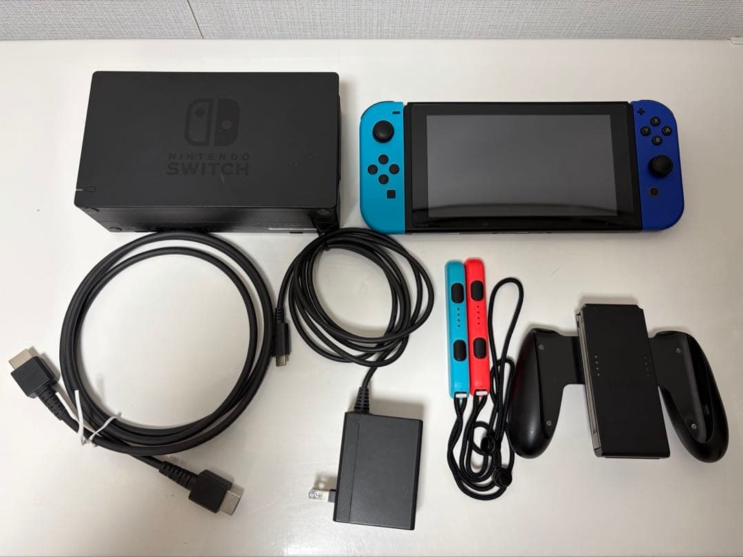 【動作確認済】Nintendo Switch 本体 青/水色 SD128GBつき