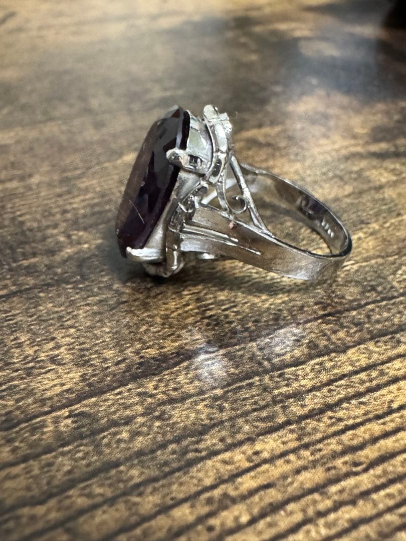 紫石　ヴィンテージリング　wg 6.74g