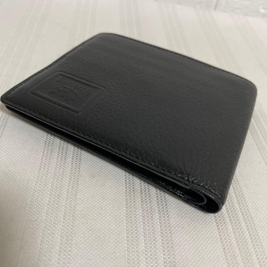BURBERRY バーバリー 2つ折り財布 レザー ブラック 未使用 劣化あり
