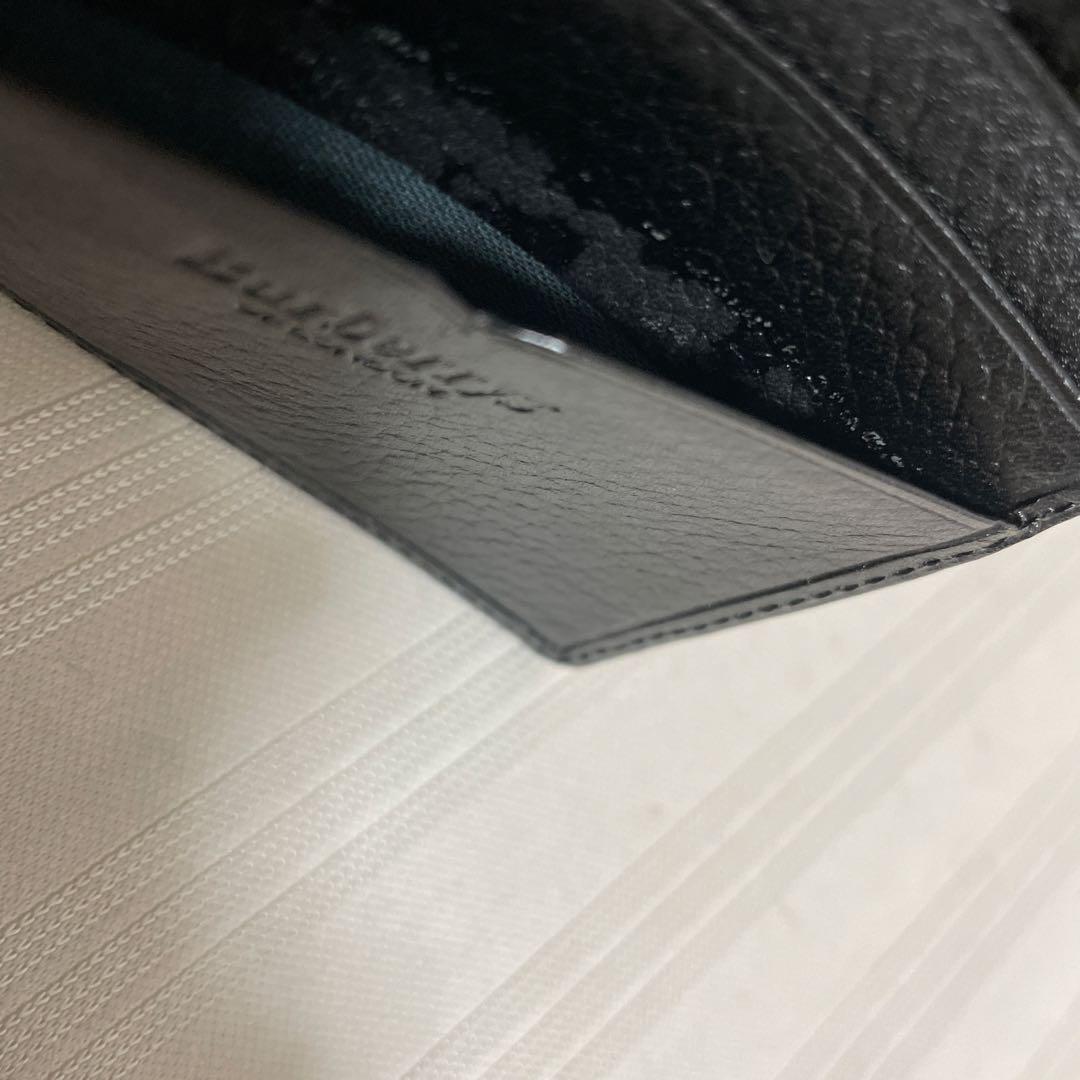 BURBERRY バーバリー 2つ折り財布 レザー ブラック 未使用 劣化あり