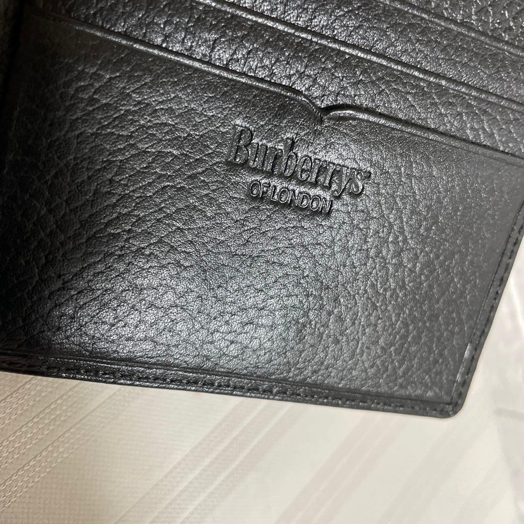 BURBERRY バーバリー 2つ折り財布 レザー ブラック 未使用 劣化あり