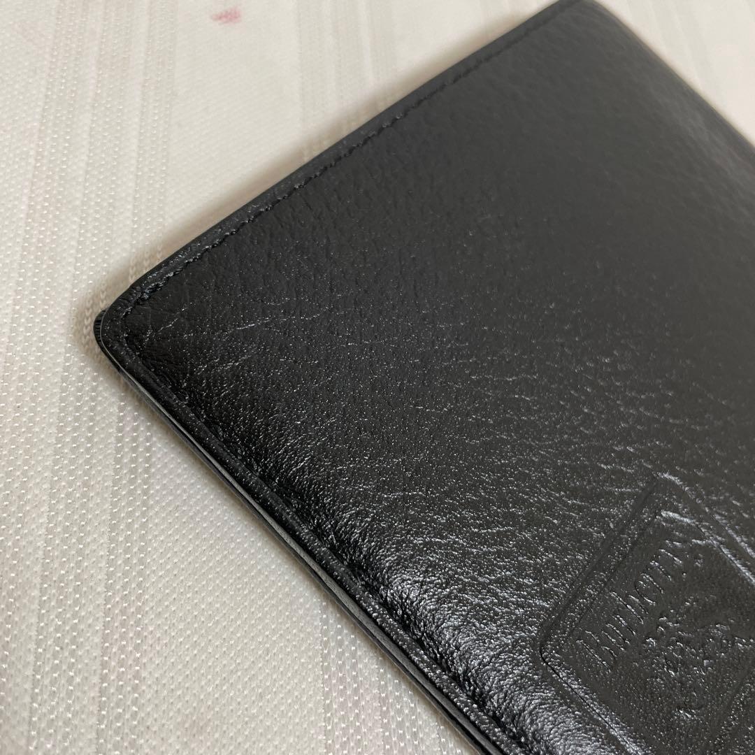 BURBERRY バーバリー 2つ折り財布 レザー ブラック 未使用 劣化あり