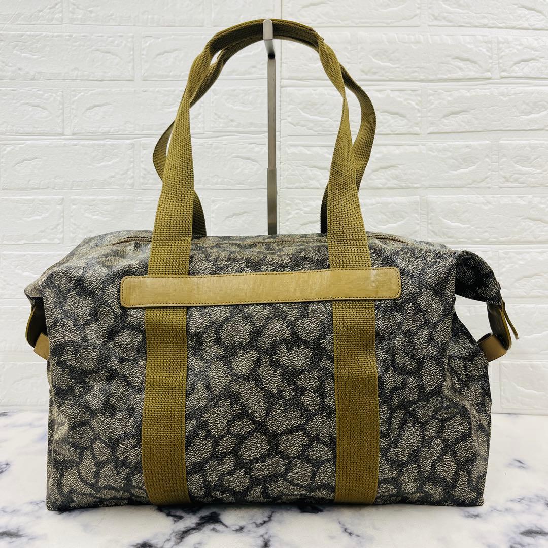 【未使用】イヴサンローラン ボストンバッグ 総柄 大容量 ポーチ付き 極美品