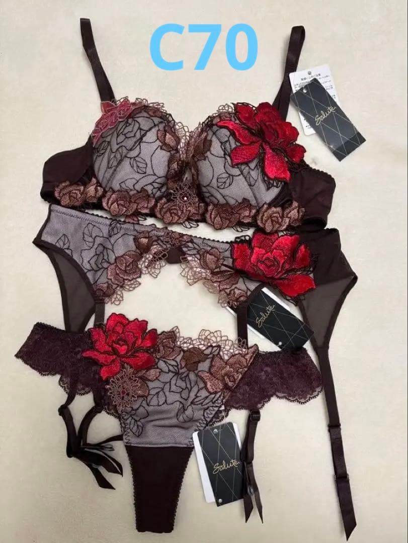 ワコール　サルート　76 ブラ　Tバックショーツ　ガーターベルト　空中庭園