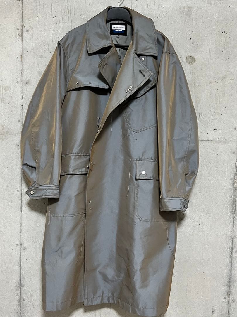 シャンブレープライムオーバーカットオフステッチモーターサイクルコート