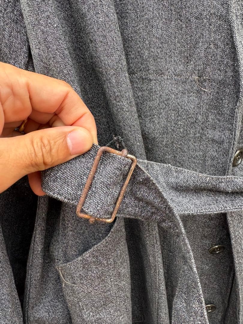 フレンチヴィンテージ　アトリエコート　50年代　ブラックシャンブレー