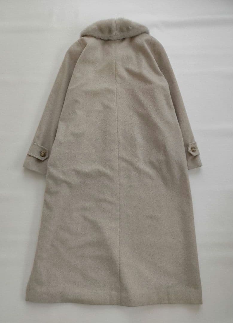 Liliane Burty カシミヤ セーブル ミンクファー ロングコート L